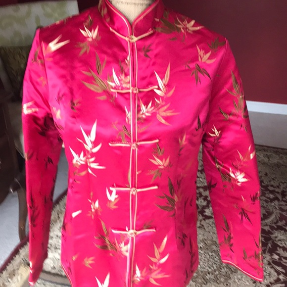 Gold Cup all silk jacket with gold & bronze leaves - Picture 3 of 3